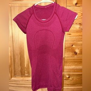 Pink lululemon swifty tech t shirt